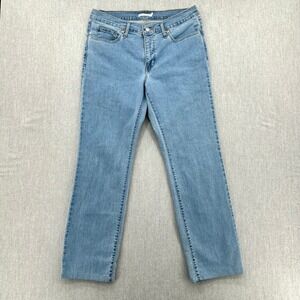 Levi's 314 Jeans Women's 32 Light Blue Shaping Straight Mid Rise Stretch Denim